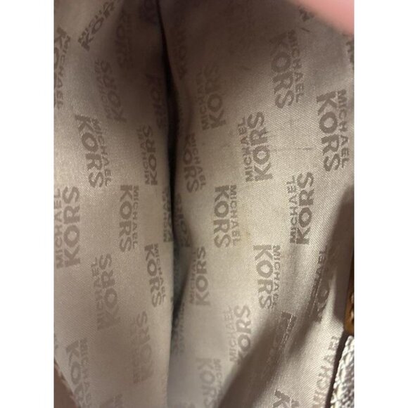 Michael Kors "Jamie" MK Signature Monogram Canvas Saddle Bag Crossbody Purse - Picture 6 of 8